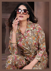 Brown Colour Salwar Suit Looking Superlative